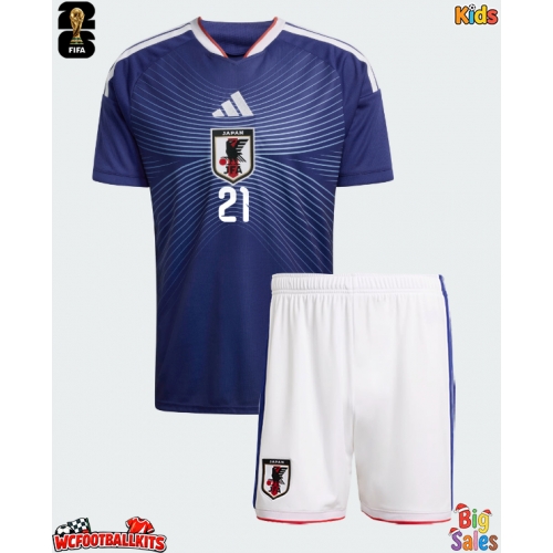 Japan Hiroki Ito #21 Replica Home Stadium Kit for Kids World Cup 2026 Short Sleeve (+ pants)